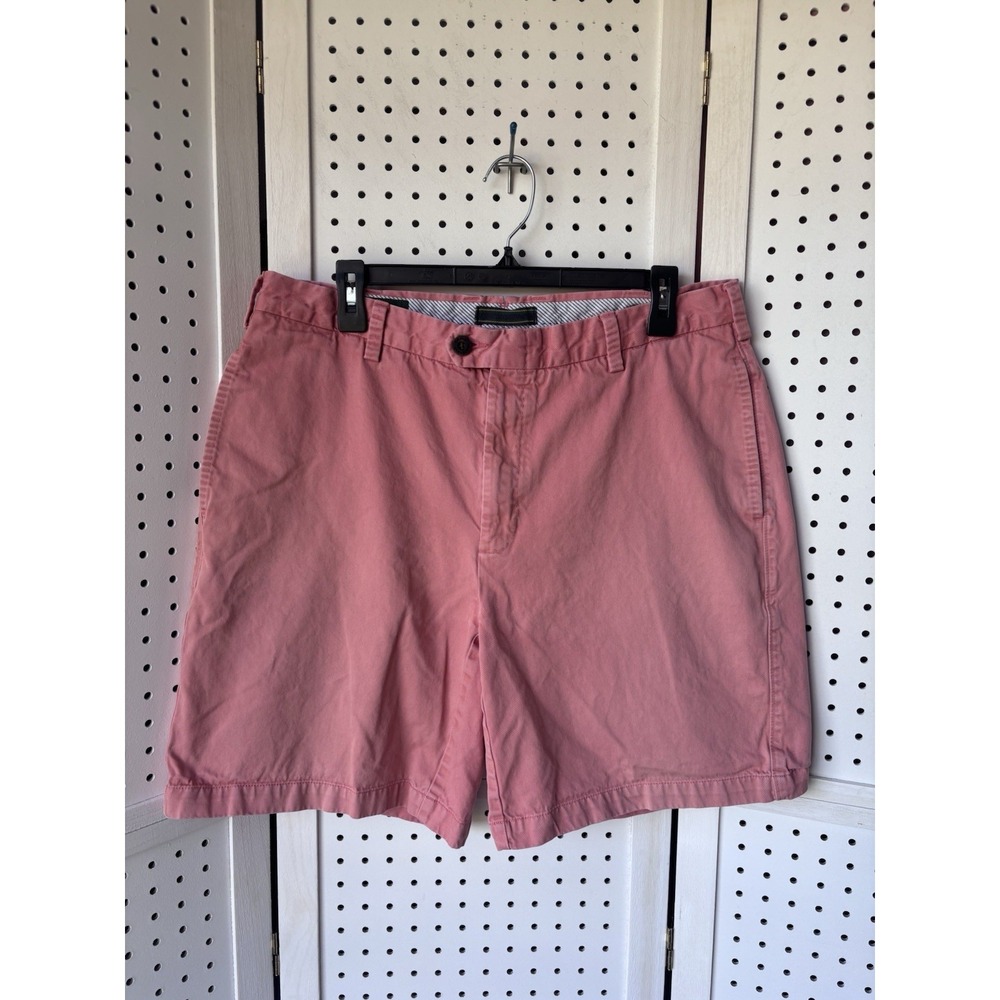 Orvis Men's 36 Chino Shorts Orange Flat Front 100% Cotton